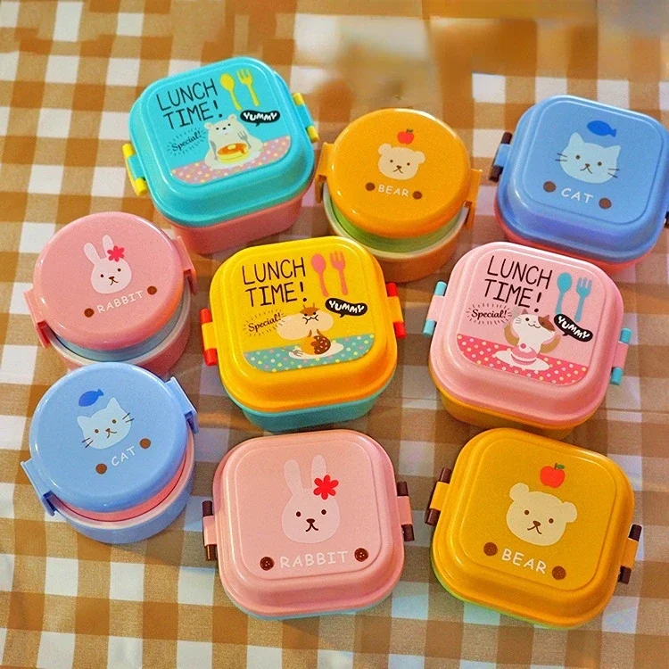 Cute Cartoon Kittyed Bento Lun – Food Snacks For Kids recenzja i cena